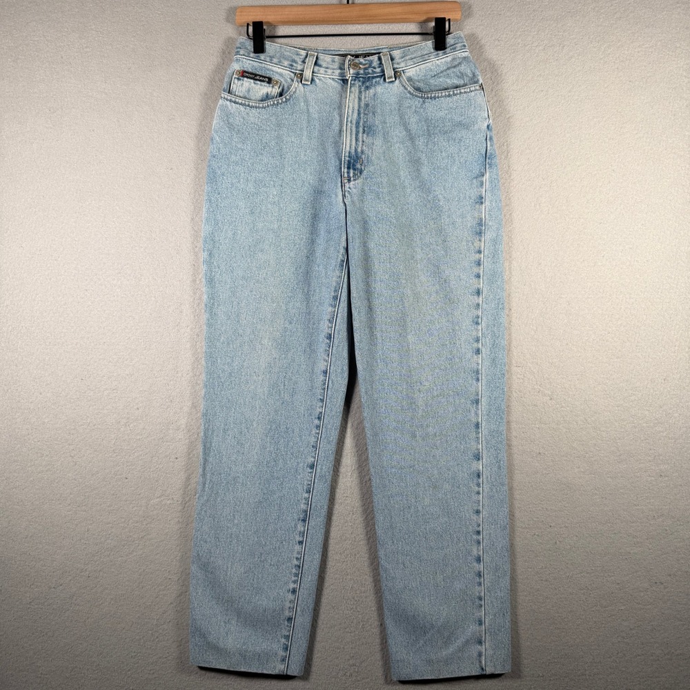 Vintage DKNY Jeans Women Light Wash Straight Leg High Rise Denim Blue Size 28x27